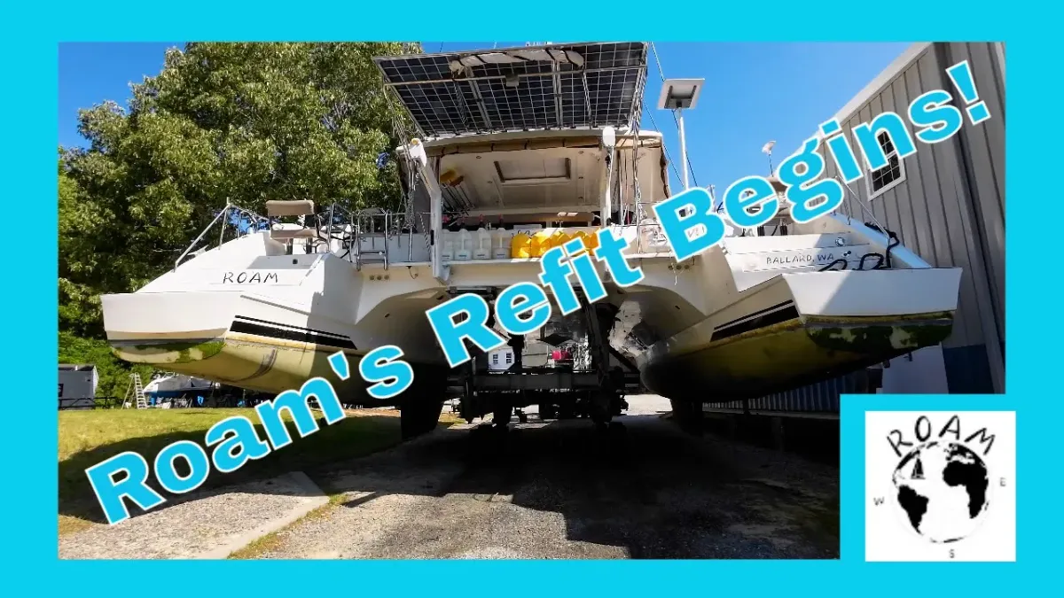 Ep27 - Hauling out our 54' catamaran for a huge refit